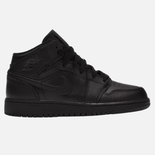 Air Jordan Retro 1 Mid (GS) Triple Black